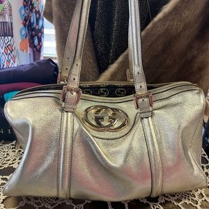 Gorgeous gold Brit Gucci bag